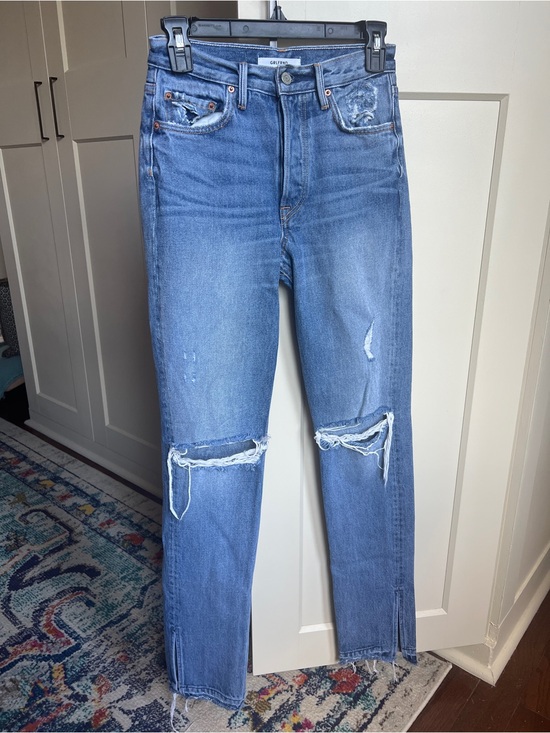 GRLFRND Denim - GRLFRND Natalia High-Rise Skinny Distressed Jeans size 25 boot slits